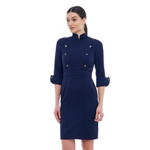 Load image into Gallery viewer, High neck button front dress