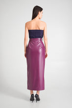 Load image into Gallery viewer, Purple faux leather maxi skirt