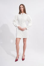 Load image into Gallery viewer, Ivory Puff Sleeve Blazer Dress