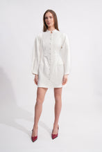 Load image into Gallery viewer, Ivory Puff Sleeve Blazer Dress