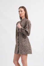 Load image into Gallery viewer, Leopard Print Puff Sleeve Mini Dress