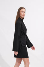 Load image into Gallery viewer, Black Kimono Mini Dress with Detachable Pocket-Belt