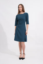 Load image into Gallery viewer, Asymmetric Neckline Teal Midi Dress