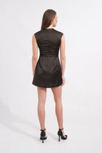 Load image into Gallery viewer, Dark Moss Satin Square Neck Dress