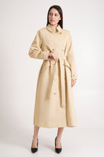 Load image into Gallery viewer, Long beige trench coat