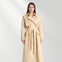 Load image into Gallery viewer, Long beige trench coat