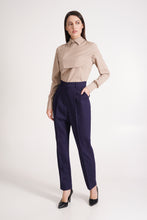 Load image into Gallery viewer, Beige cape blouse with long sleeves