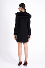 Load image into Gallery viewer, Black coat with fur neck