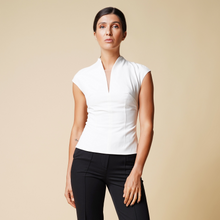 Load image into Gallery viewer, Cap sleeve white blouse