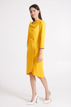 Load image into Gallery viewer, Yellow cowl neck dress with sleeves