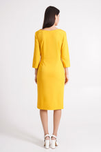 Load image into Gallery viewer, Yellow cowl neck dress with sleeves