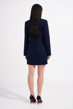 Load image into Gallery viewer, Raw Edge Deconstructed Navy Blazer Dress