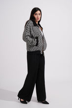 Load image into Gallery viewer, Black and White Wool Bomber Jacket