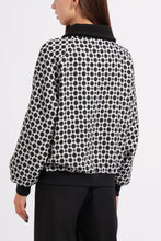 Load image into Gallery viewer, Black and White Wool Bomber Jacket