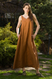 Maxi linen summer dress