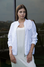 Load image into Gallery viewer, White linen bomber