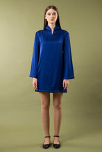 Load image into Gallery viewer, Sapphire blue cocktail dress with long sleeves