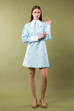 Load image into Gallery viewer, Light blue dress with white collar and cuffs