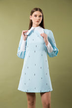 Load image into Gallery viewer, Light blue dress with white collar and cuffs
