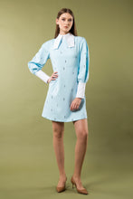 Load image into Gallery viewer, Light blue dress with white collar and cuffs