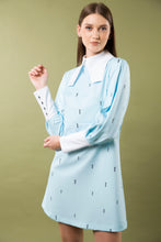 Load image into Gallery viewer, Light blue dress with white collar and cuffs