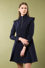 Load image into Gallery viewer, structured mini dress featuring high neck collar