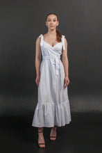 Load image into Gallery viewer, White flowy summer dress maxi
