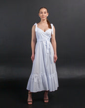 Load image into Gallery viewer, White flowy summer dress maxi