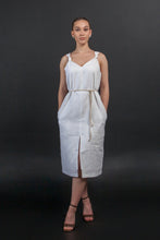Load image into Gallery viewer, White linen strap dress