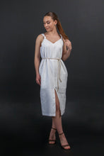 Load image into Gallery viewer, White linen strap dress