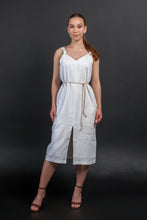 Load image into Gallery viewer, White linen strap dress