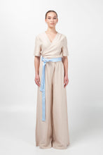 Load image into Gallery viewer, Beige palazzo pant jumpsuit