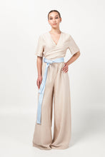 Load image into Gallery viewer, Beige palazzo pant jumpsuit