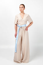 Load image into Gallery viewer, Beige palazzo pant jumpsuit