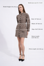 Load image into Gallery viewer, Leopard Print Puff Sleeve Mini Dress