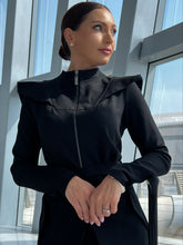 Load image into Gallery viewer, Black high neck long sleeve dress