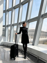 Load image into Gallery viewer, Black high neck long sleeve dress