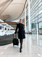 Load image into Gallery viewer, Black high neck long sleeve dress