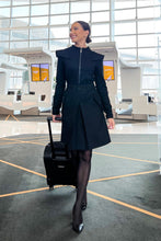 Load image into Gallery viewer, Black high neck long sleeve dress