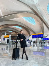 Load image into Gallery viewer, Black high neck long sleeve dress