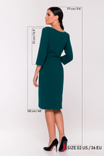 Load image into Gallery viewer, Asymmetrical cowl neck green dress