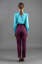 Load image into Gallery viewer, Silk satin blouse in bright blue