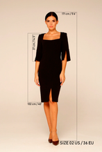 Load image into Gallery viewer, Black square neck sheath dress