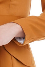 Load image into Gallery viewer, Mustard shawl collar blazer dress