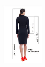Load image into Gallery viewer, Black gold button blazer dress
