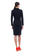 Load image into Gallery viewer, Black gold button blazer dress