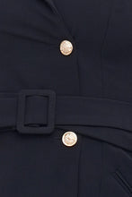 Load image into Gallery viewer, Black gold button blazer dress