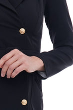 Load image into Gallery viewer, Black gold button blazer dress