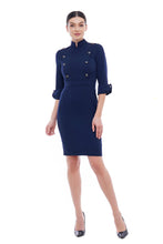 Load image into Gallery viewer, High neck button front dress