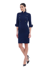Load image into Gallery viewer, High neck button front dress